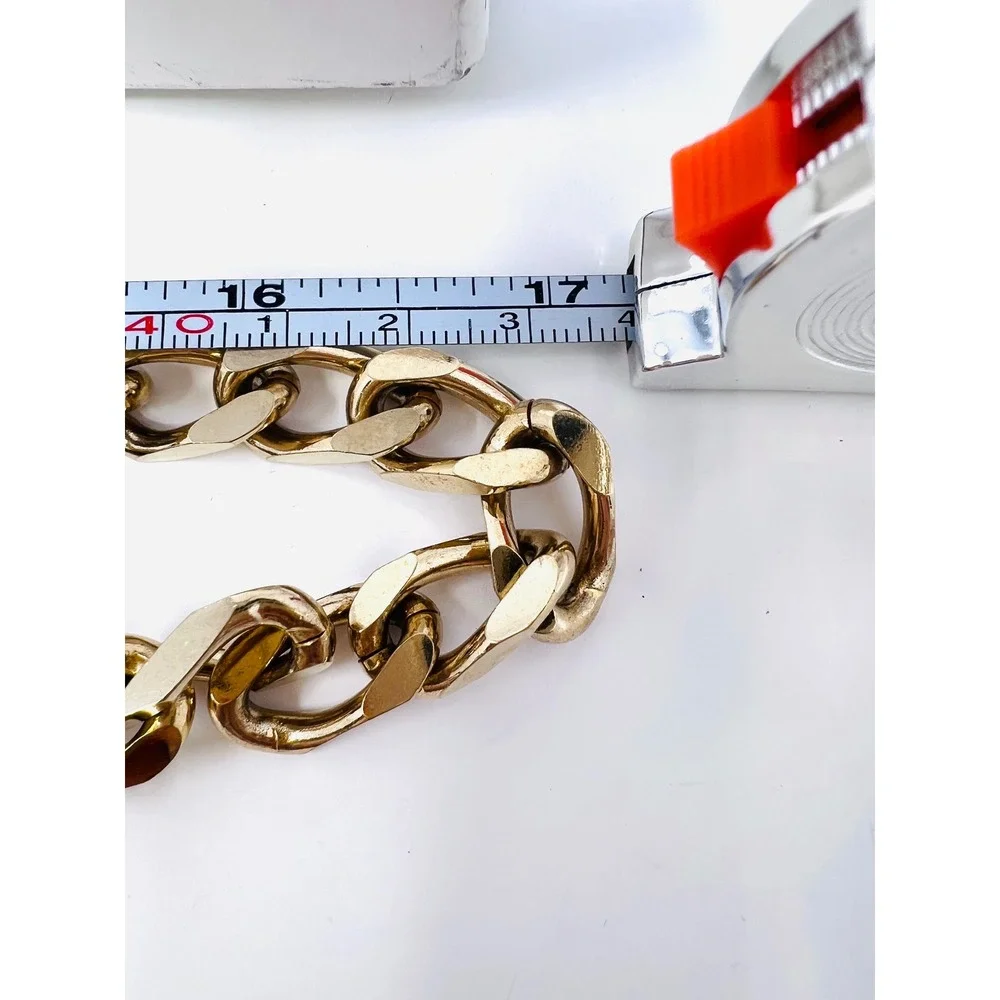 Vintage Gold Tone Curb Chain Coin Belt Statement Medallion Charms Adjustable